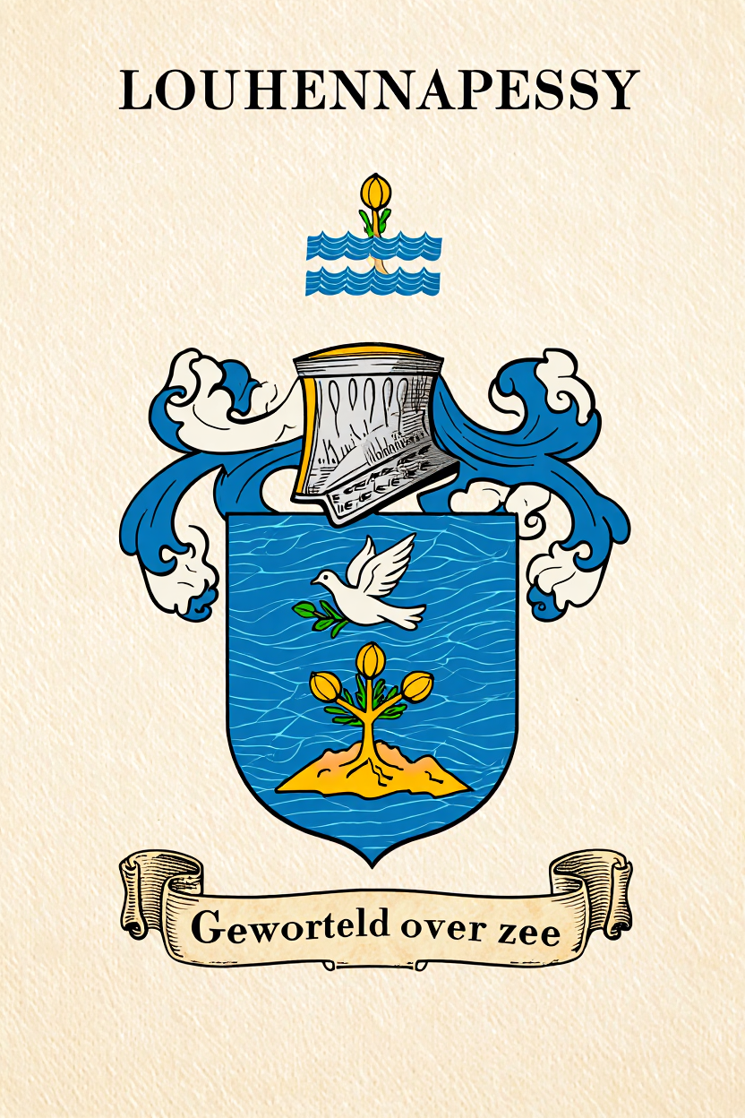 Familiewapen van de achternaam LOUHENNAPESSY (vergrendeld)