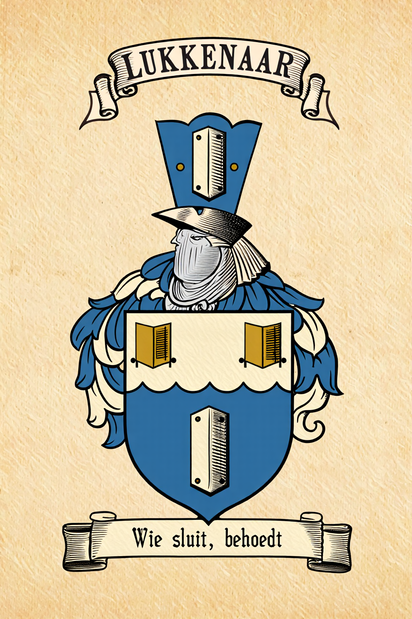 Familiewapen van de achternaam LUKKENAAR (vergrendeld)
