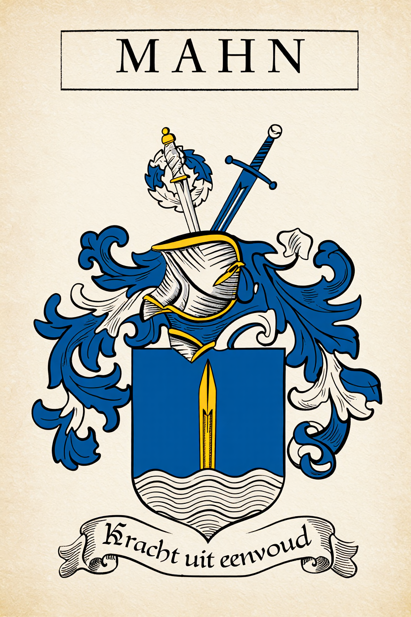 Familiewapen van de achternaam MAHN (vergrendeld)