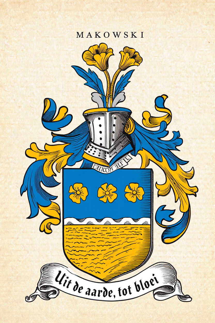 Familiewapen van de achternaam MAKOWSKI (vergrendeld)