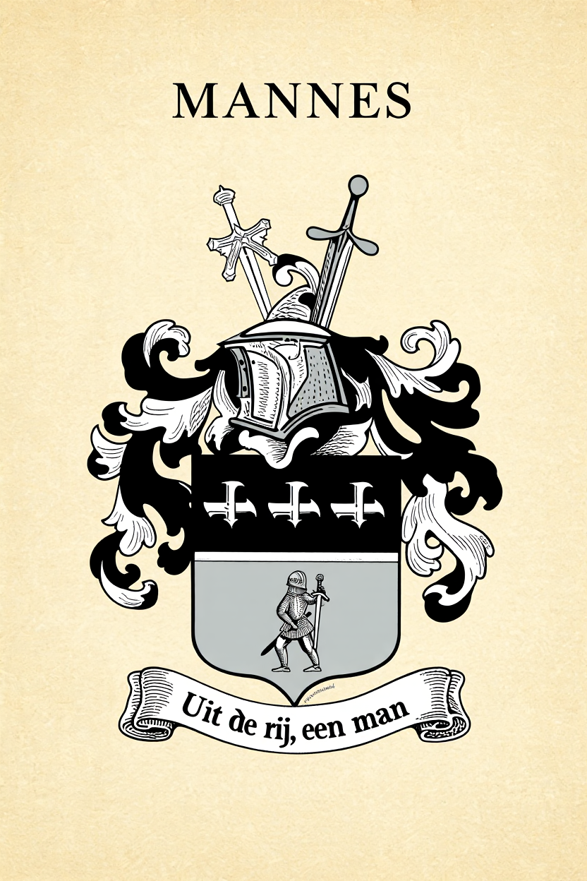Familiewapen van de achternaam MANNES (vergrendeld)