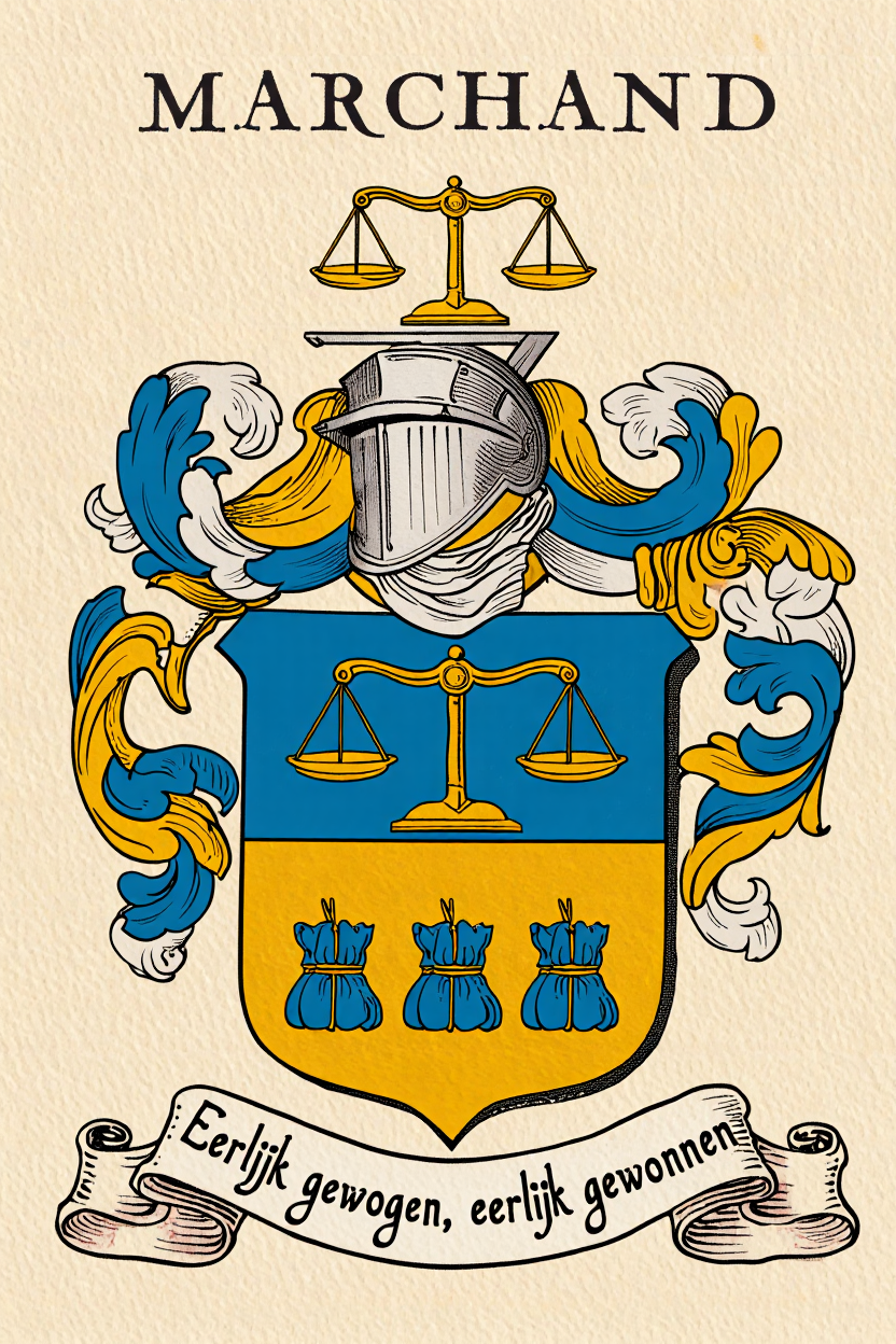 Familiewapen van de achternaam MARCHAND (vergrendeld)