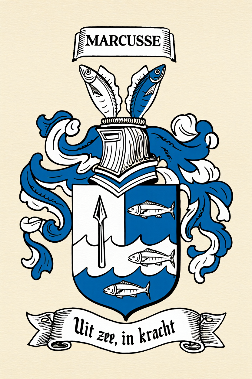Familiewapen van de achternaam MARCUSSE (vergrendeld)