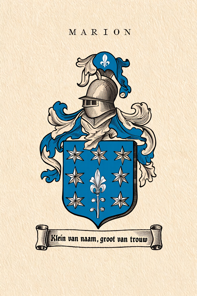 Familiewapen van de achternaam MARION (vergrendeld)