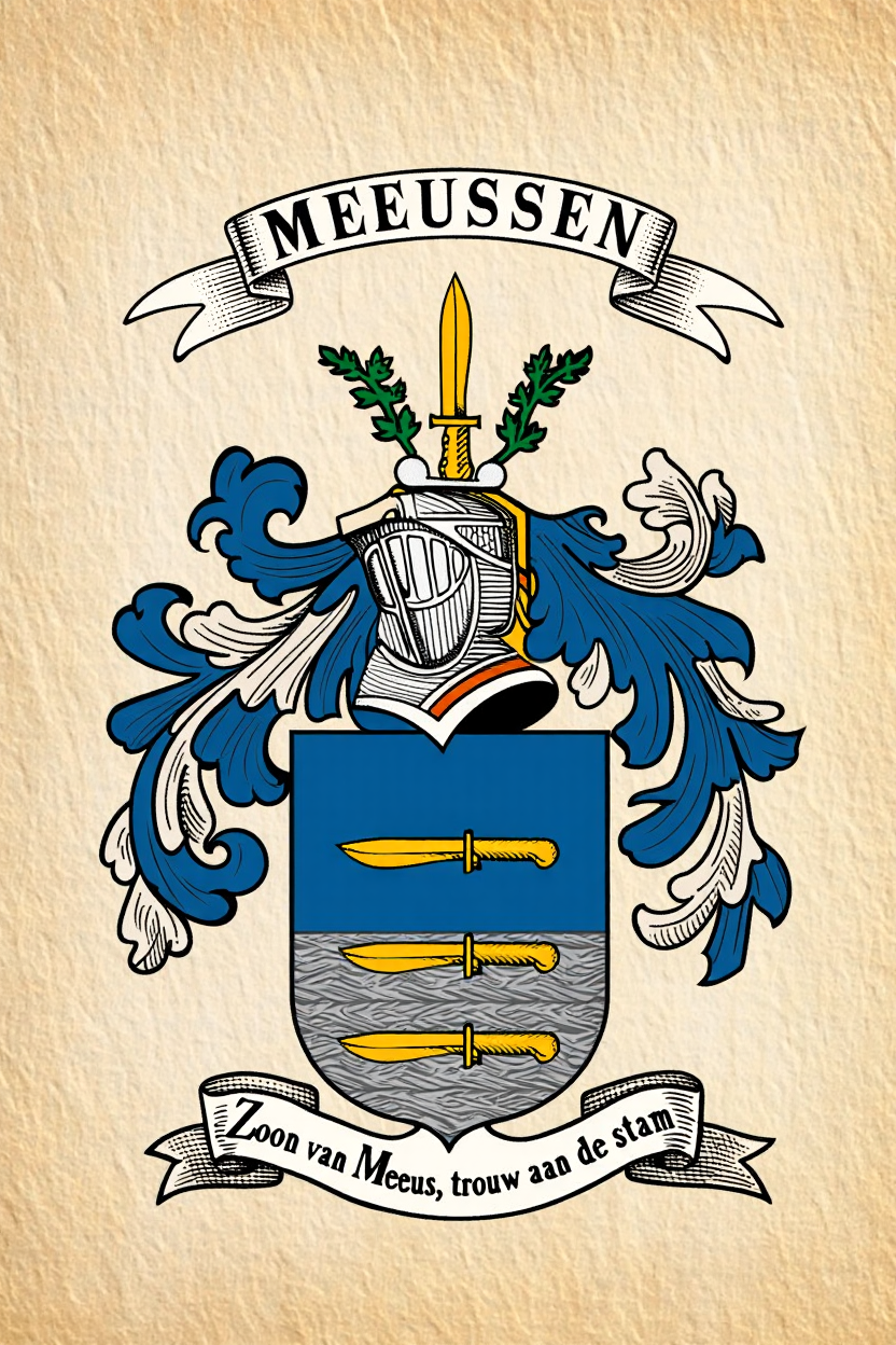 Familiewapen van de achternaam MEEUSSEN (vergrendeld)