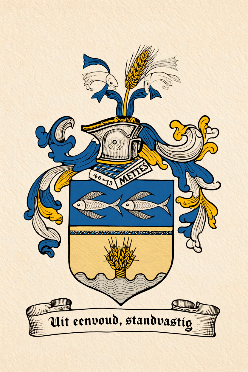 Familiewapen van de achternaam METTES (vergrendeld)