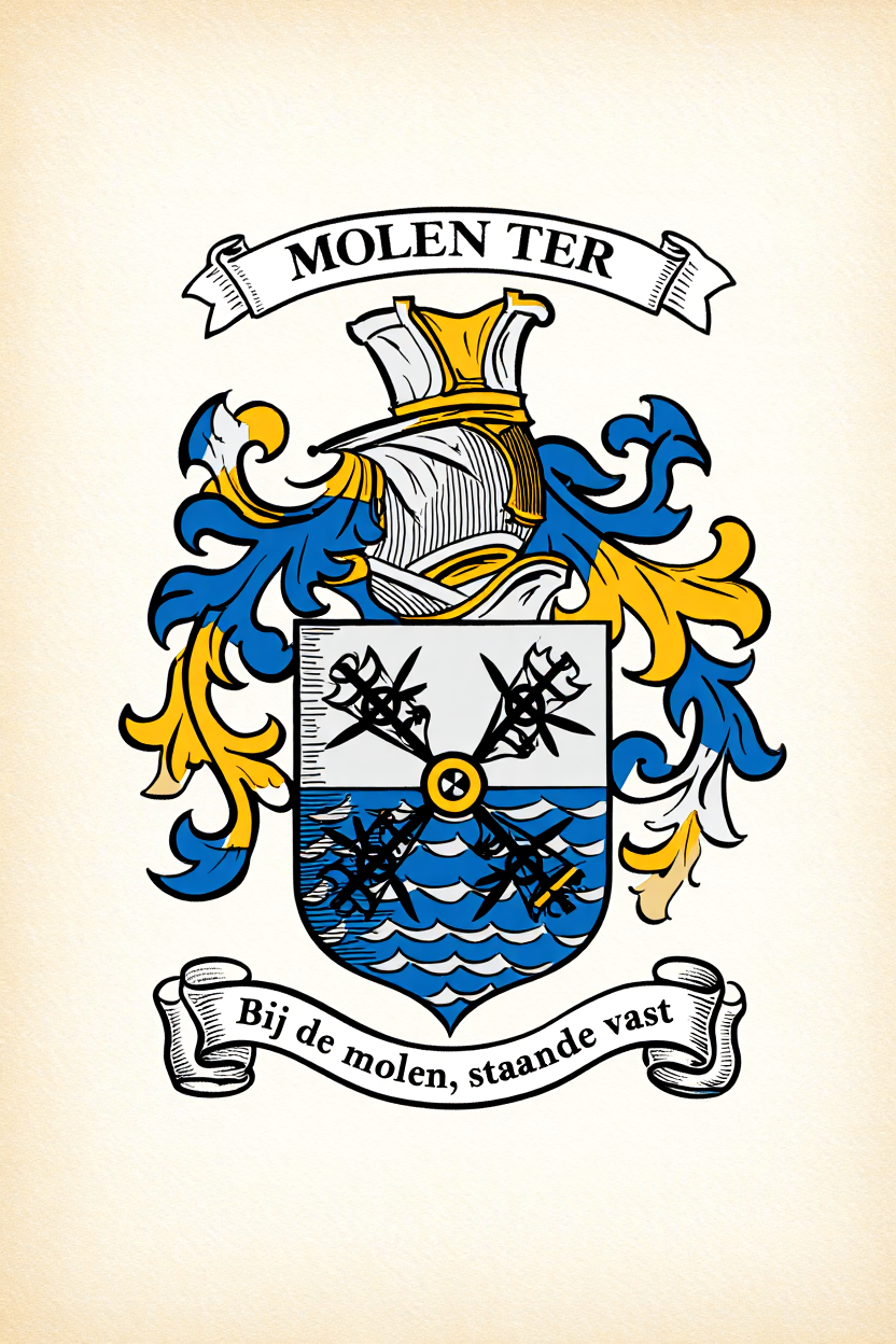 Familiewapen van de achternaam MOLEN TER (vergrendeld)