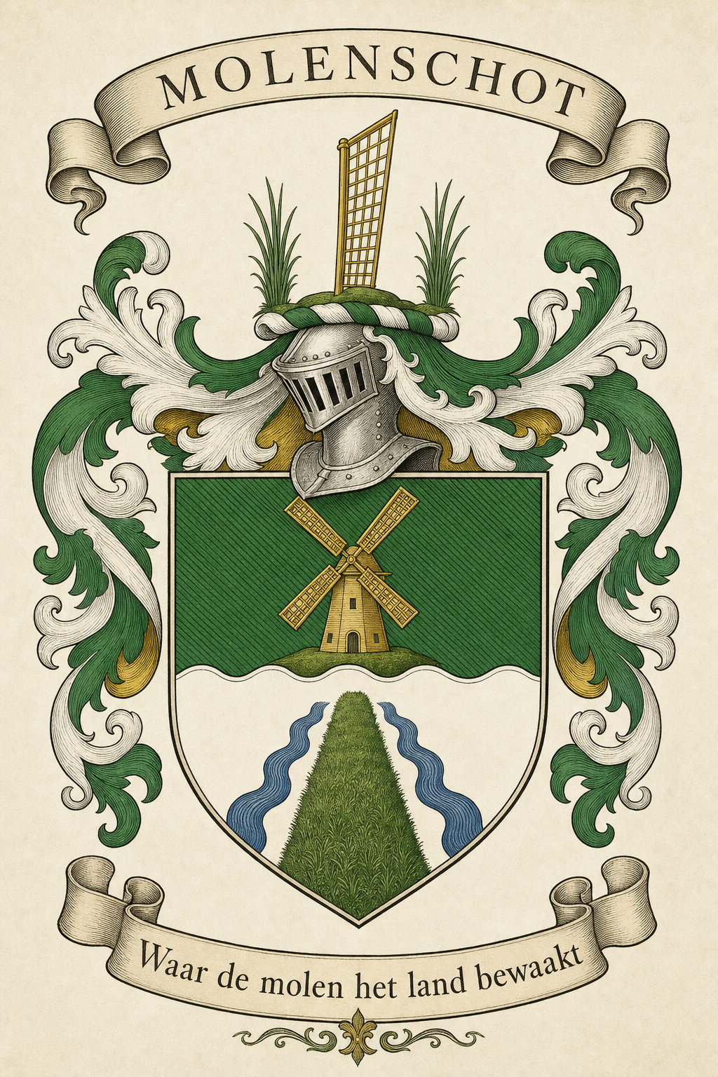 Familiewapen van de achternaam MOLENSCHOT (vergrendeld)