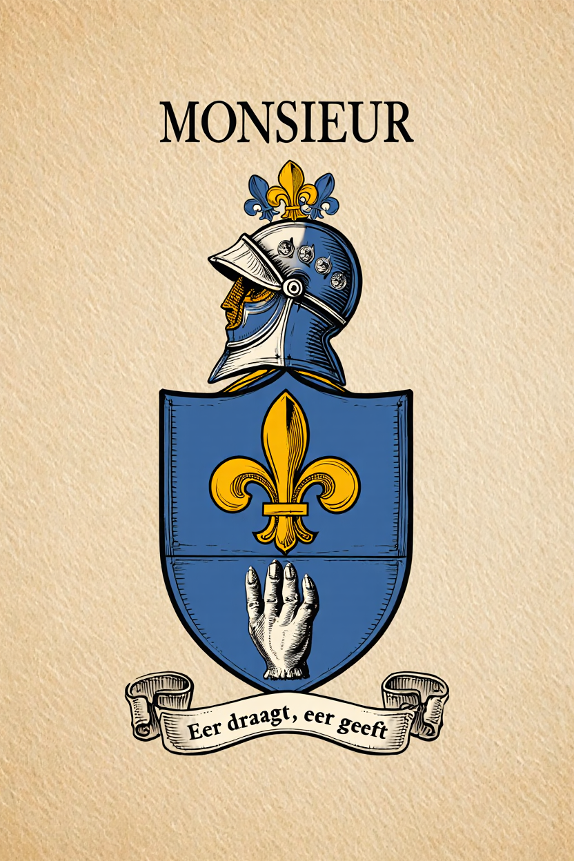 Familiewapen van de achternaam MONSIEUR (vergrendeld)