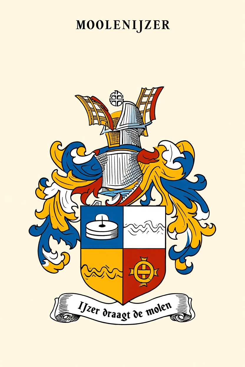 Familiewapen van de achternaam MOOLENIJZER (vergrendeld)