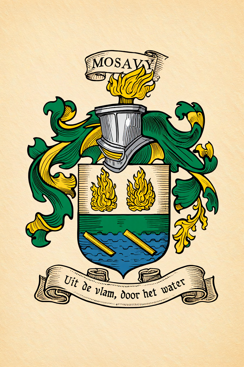 Familiewapen van de achternaam MOSAVY (vergrendeld)