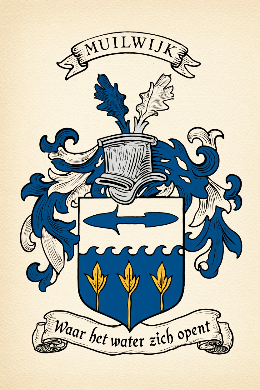 Familiewapen van de achternaam MUILWIJK (vergrendeld)