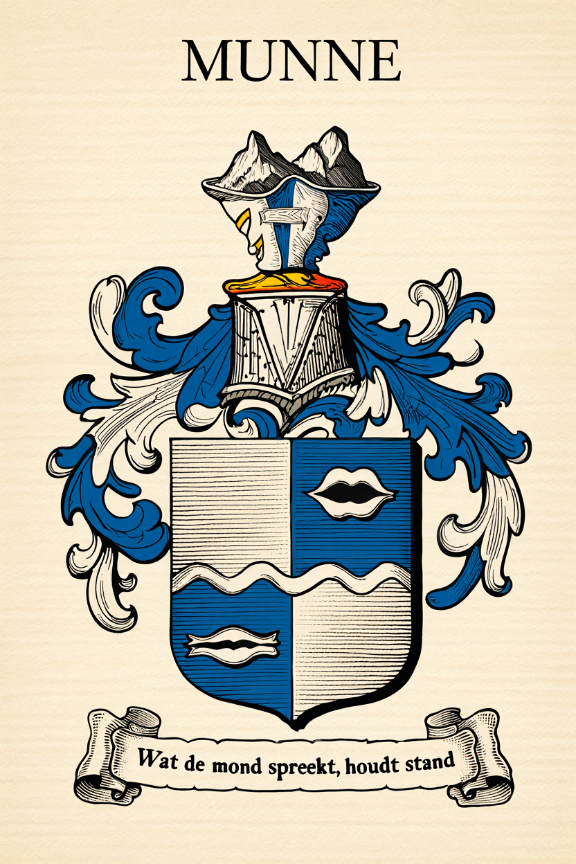 Familiewapen van de achternaam MUNNE (vergrendeld)