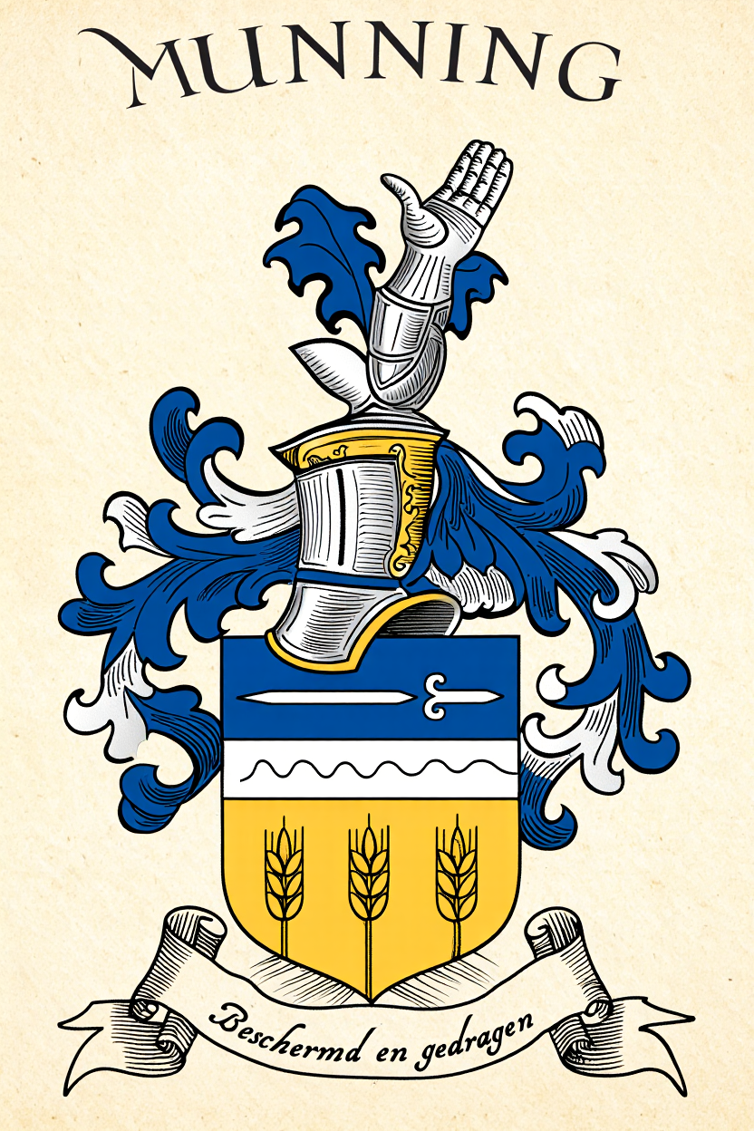 Familiewapen van de achternaam MUNNING (vergrendeld)