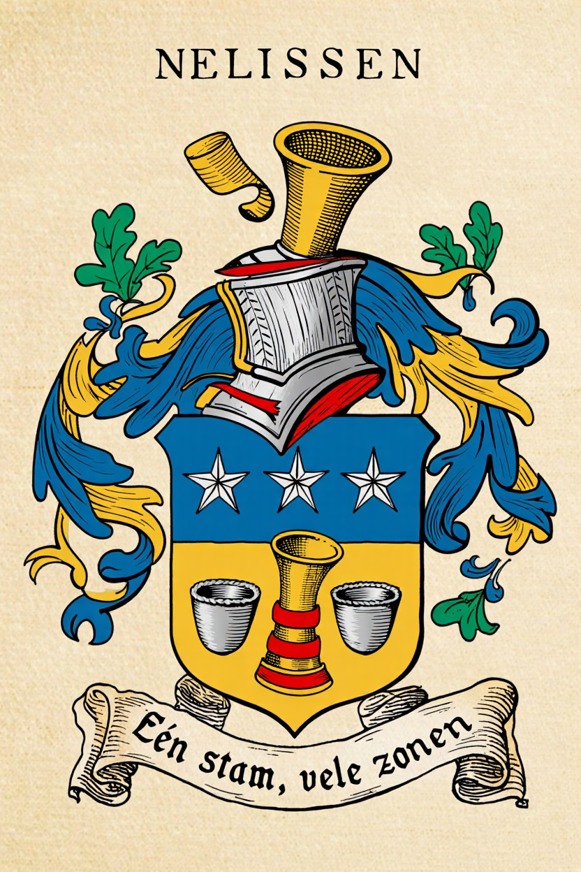 Familiewapen van de achternaam NELISSEN (vergrendeld)