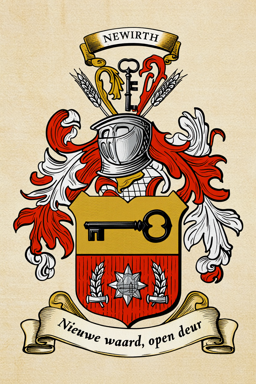 Familiewapen van de achternaam NEWIRTH (vergrendeld)