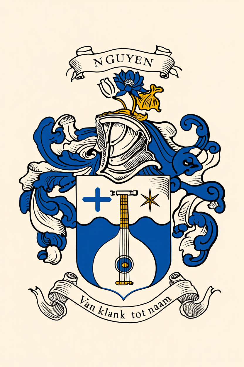 Familiewapen van de achternaam NGUYEN (vergrendeld)