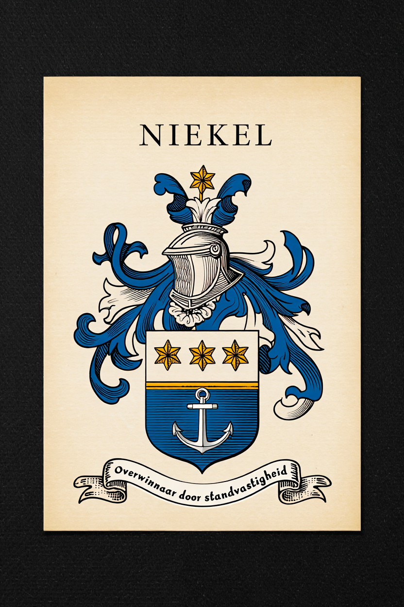 Familiewapen van de achternaam NIEKEL (vergrendeld)