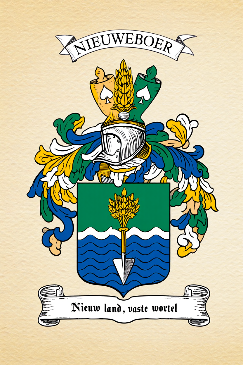 Familiewapen van de achternaam NIEUWEBOER (vergrendeld)