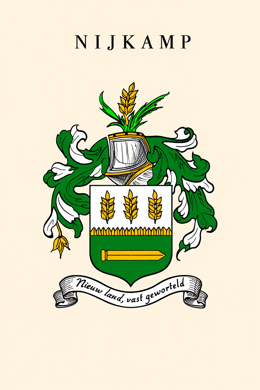 Familiewapen van de achternaam NIJKAMP (vergrendeld)