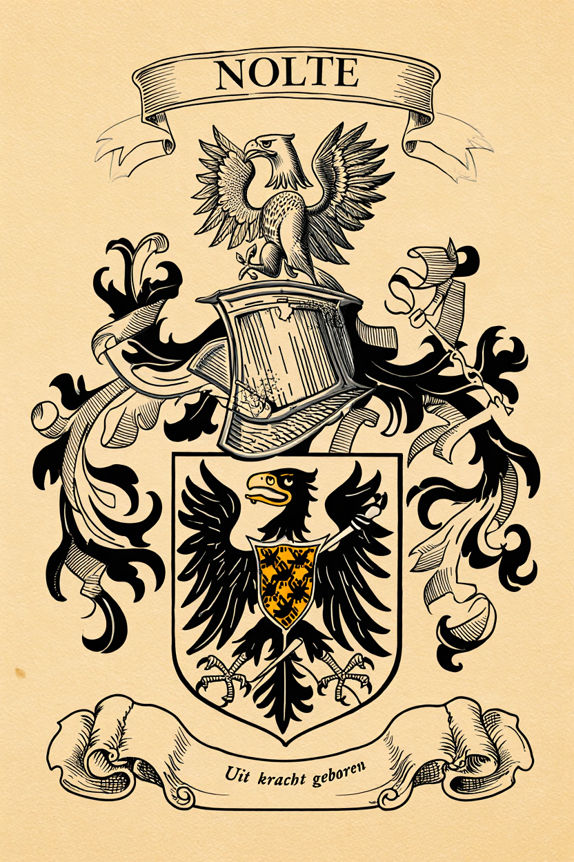 Familiewapen van de achternaam NOLTE (vergrendeld)