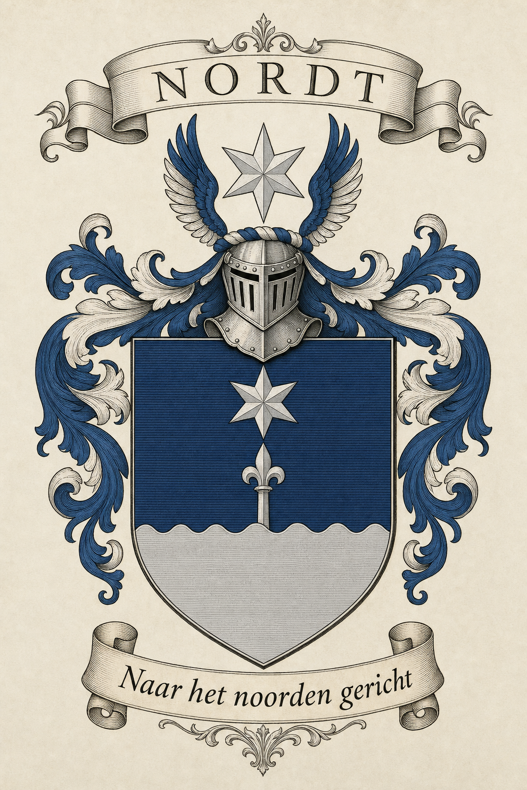 Familiewapen van de achternaam NORDT (vergrendeld)