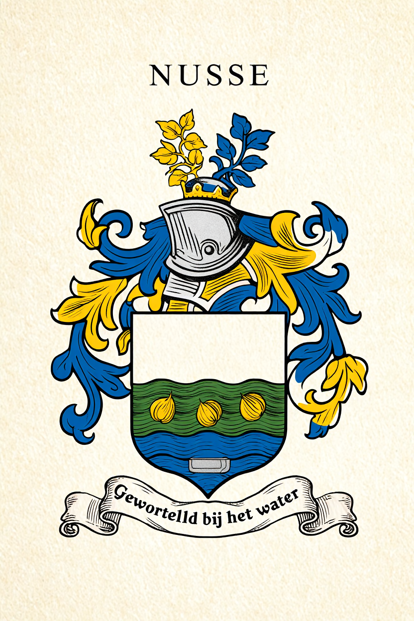 Familiewapen van de achternaam NUSSE (vergrendeld)