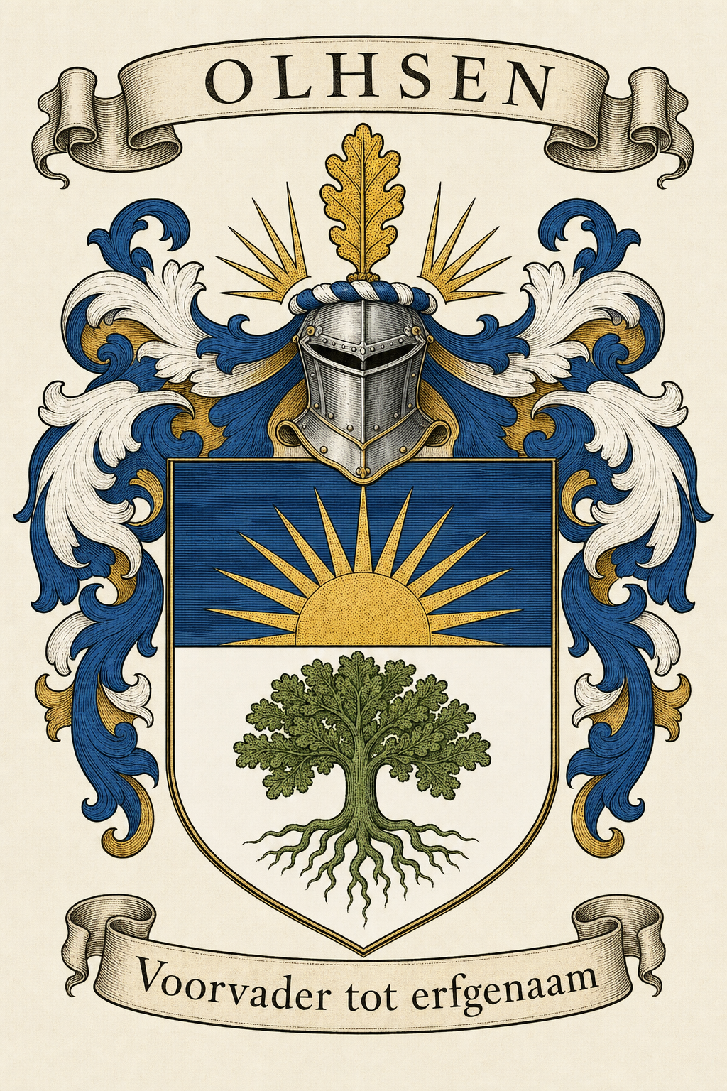 Familiewapen van de achternaam OLHSEN (vergrendeld)