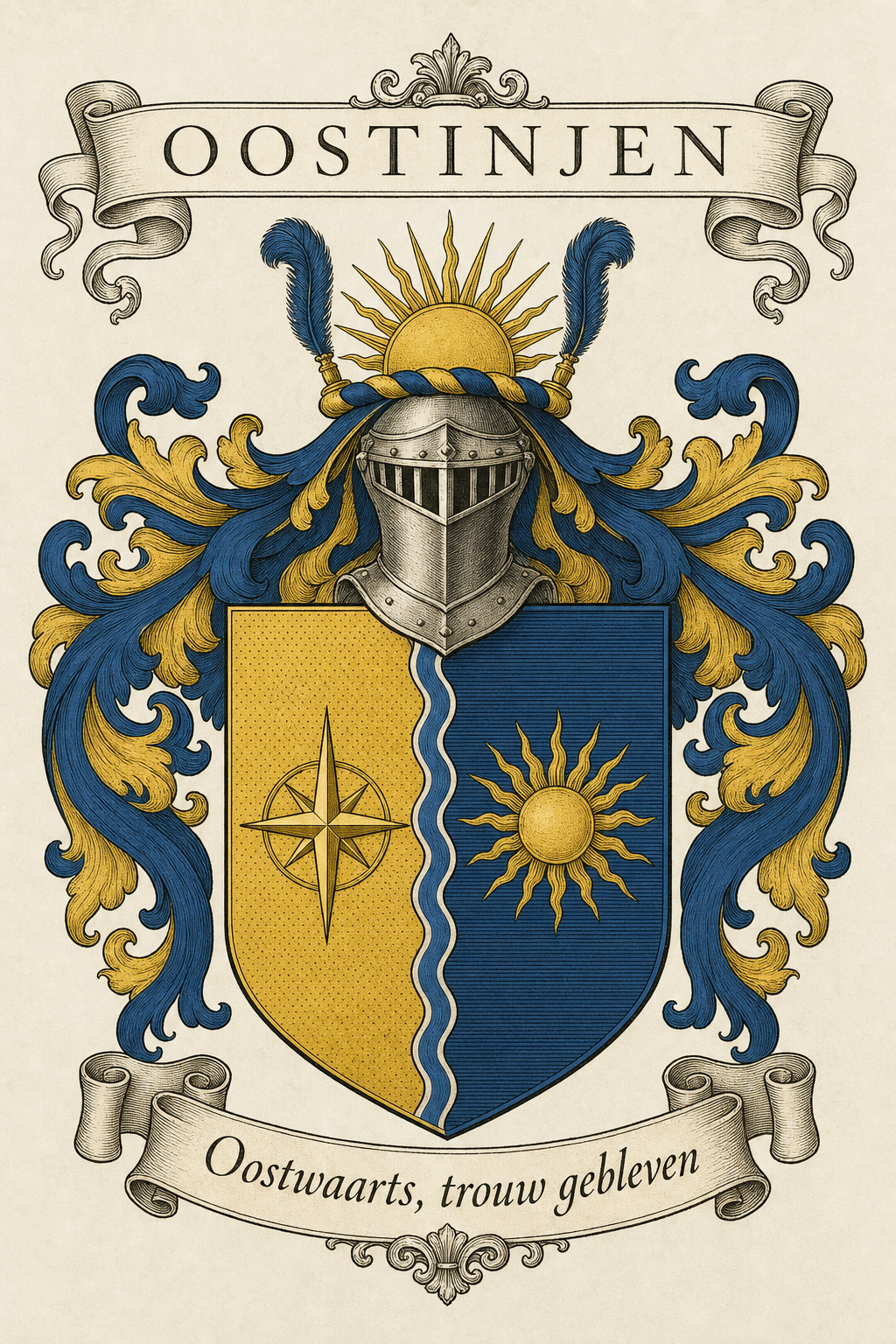 Familiewapen van de achternaam OOSTINJEN (vergrendeld)