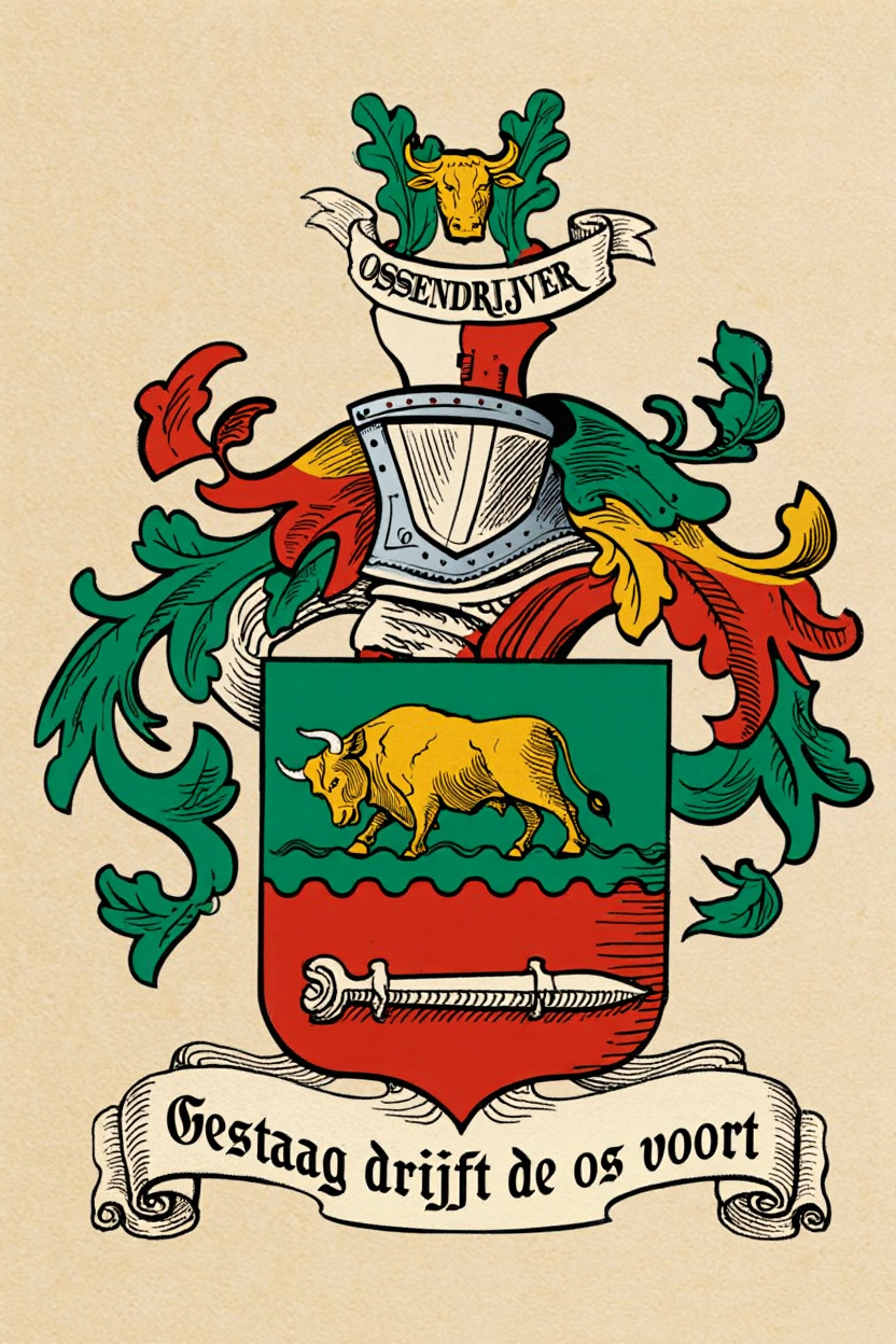 Familiewapen van de achternaam OSSENDRIJVER (vergrendeld)