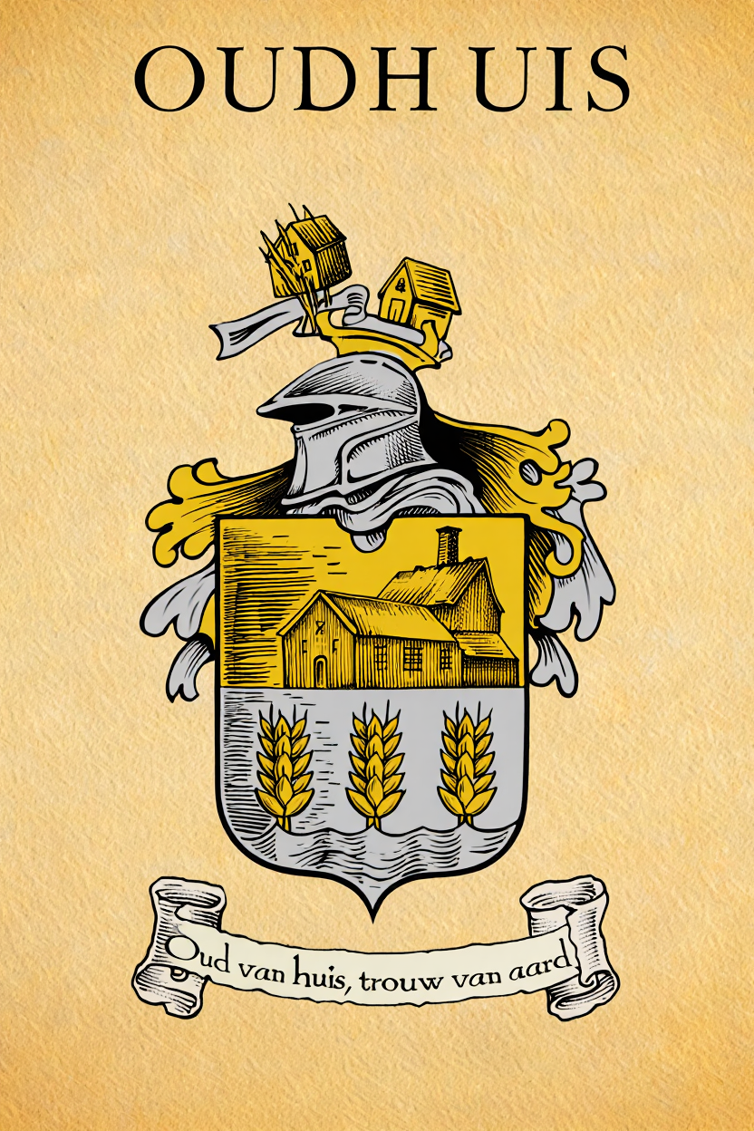 Familiewapen van de achternaam OUDHUIS (vergrendeld)