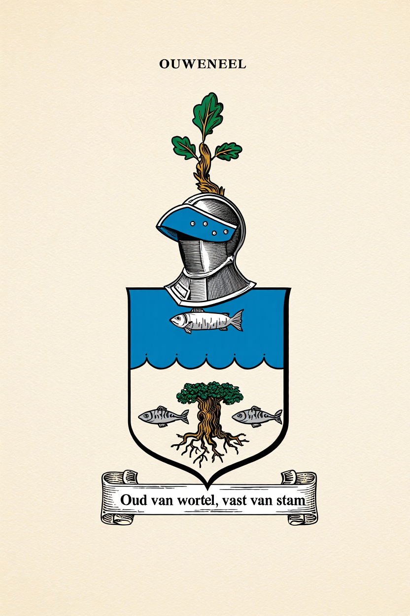 Familiewapen van de achternaam OUWENEEL (vergrendeld)