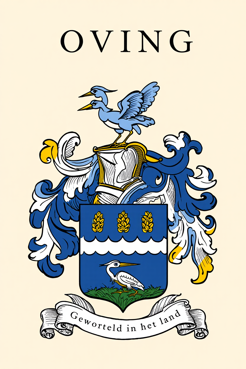 Familiewapen van de achternaam OVING (vergrendeld)