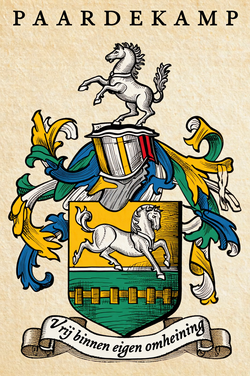 Familiewapen van de achternaam PAARDEKAMP (vergrendeld)