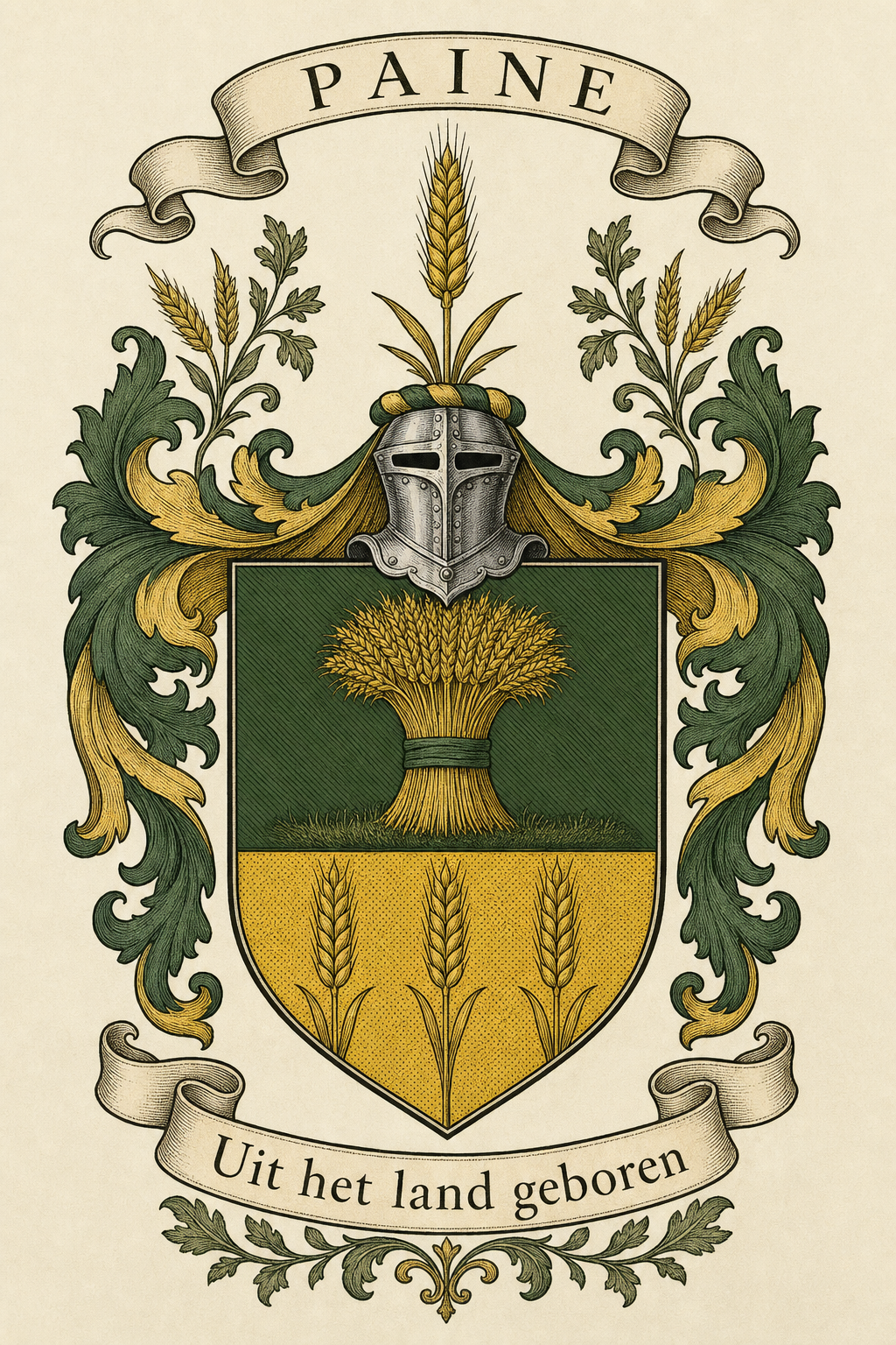 Familiewapen van de achternaam PAINE (vergrendeld)