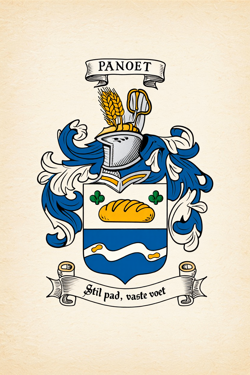Familiewapen van de achternaam PANOET (vergrendeld)