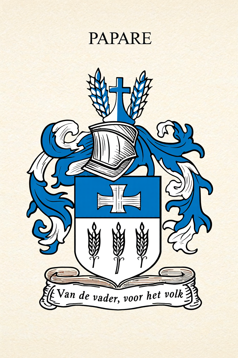 Familiewapen van de achternaam PAPARE (vergrendeld)