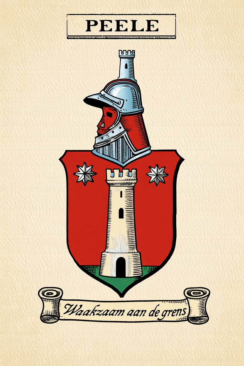 Familiewapen van de achternaam PEELE (vergrendeld)