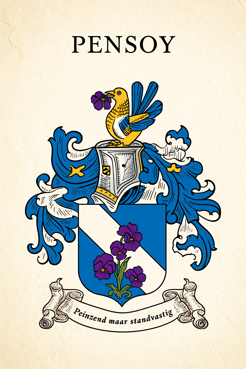 Familiewapen van de achternaam PENSOY (vergrendeld)