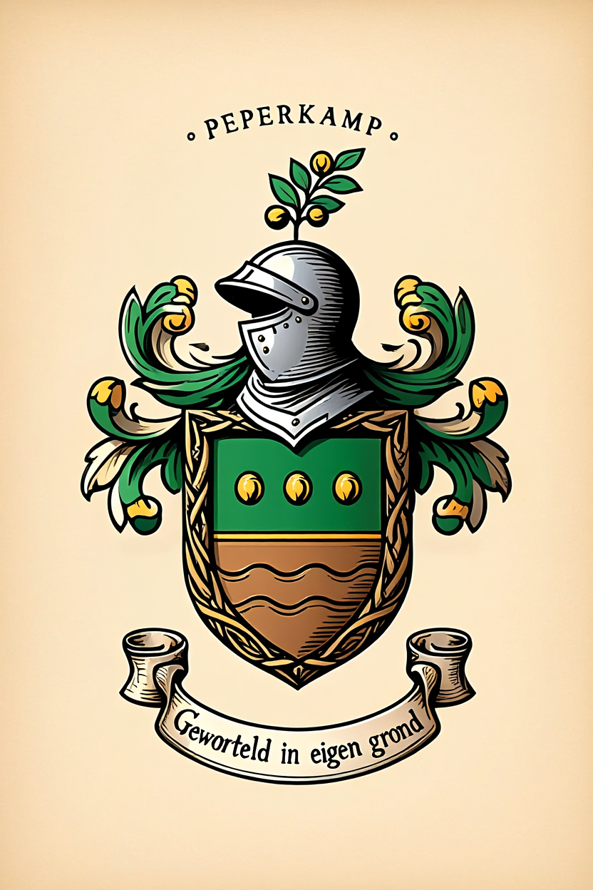 Familiewapen van de achternaam PEPERKAMP (vergrendeld)