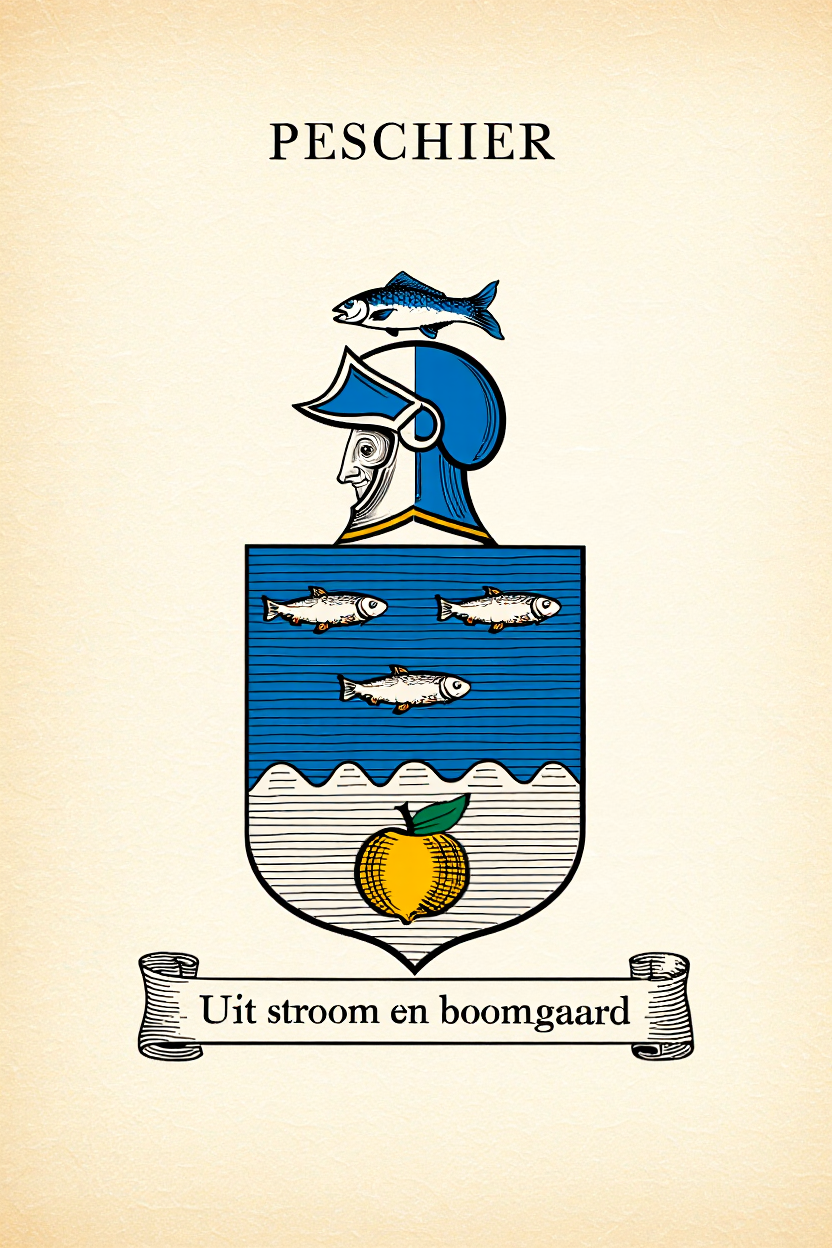 Familiewapen van de achternaam PESCHIER (vergrendeld)