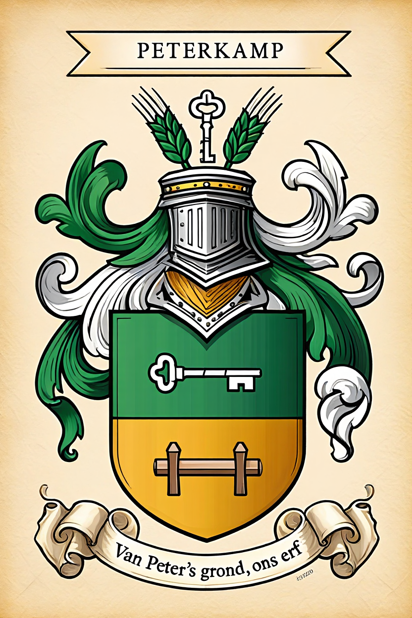 Familiewapen van de achternaam PETERKAMP (vergrendeld)