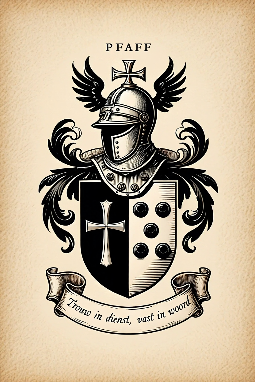 Familiewapen van de achternaam PFAFF (vergrendeld)