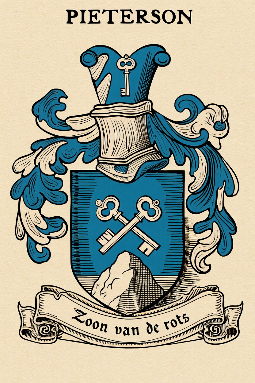 Familiewapen van de achternaam PIETERSON (vergrendeld)