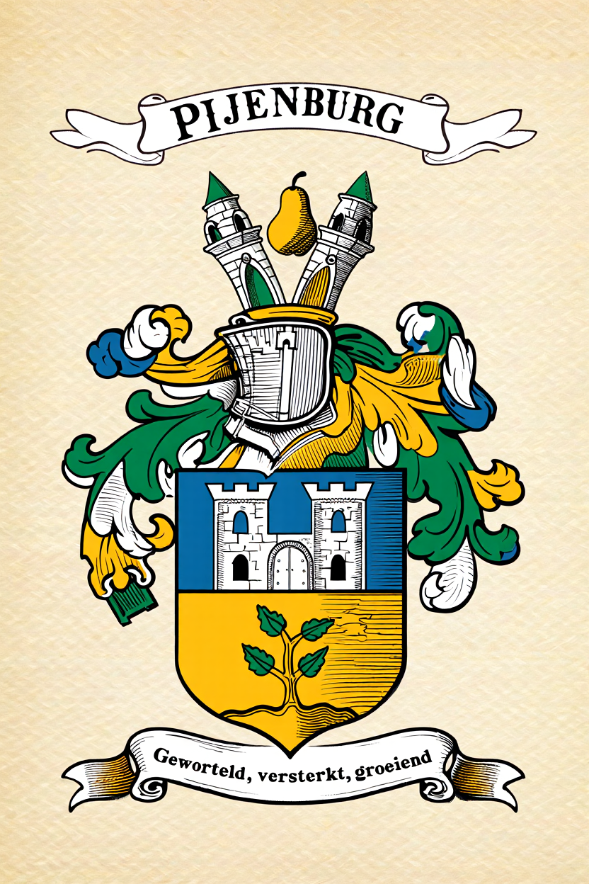 Familiewapen van de achternaam PIJENBURG (vergrendeld)