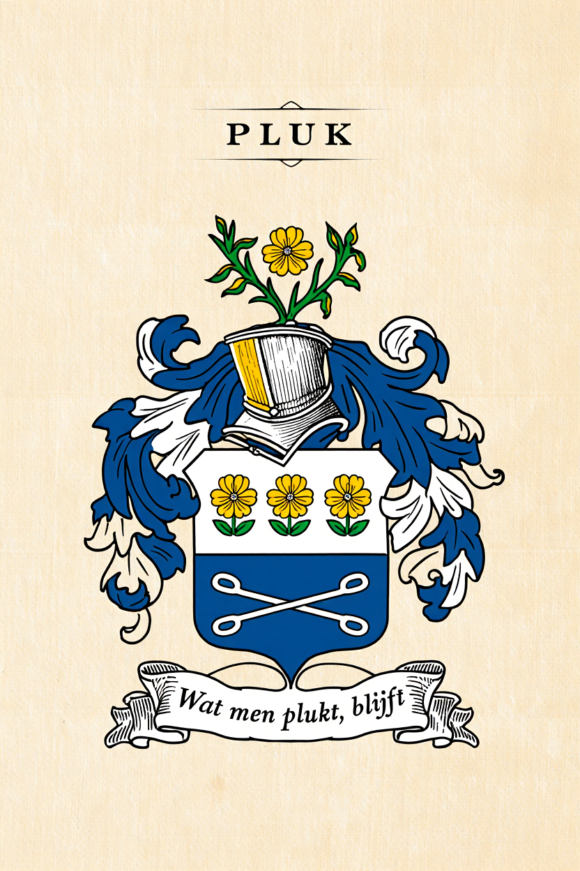 Familiewapen van de achternaam PLUK (vergrendeld)