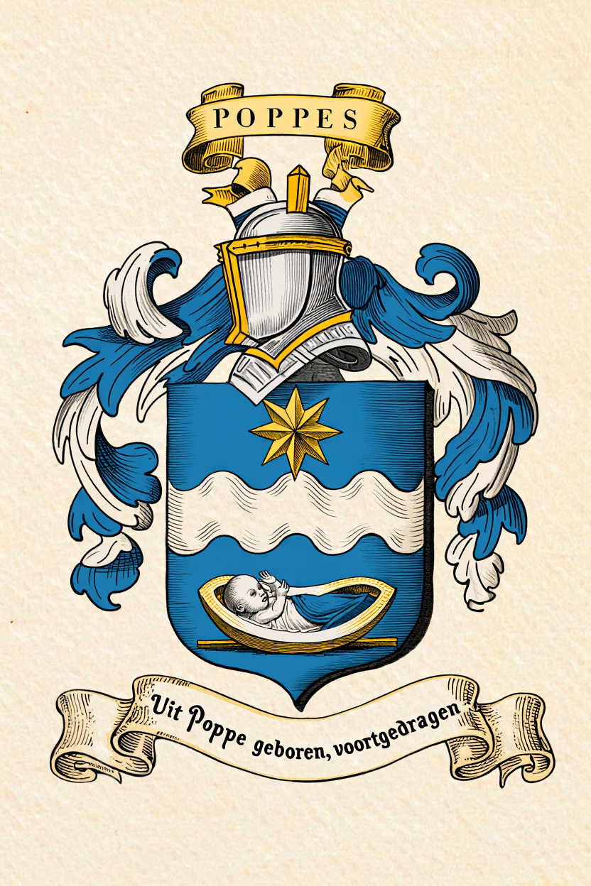 Familiewapen van de achternaam POPPES (vergrendeld)