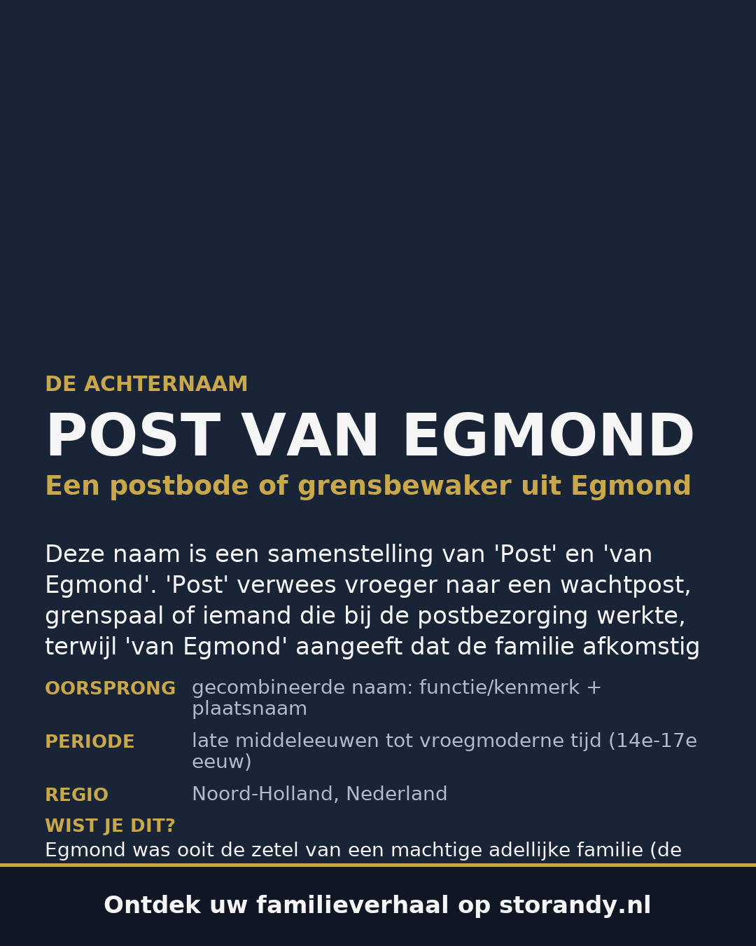 Familiewapen van de achternaam POST VAN EGMOND