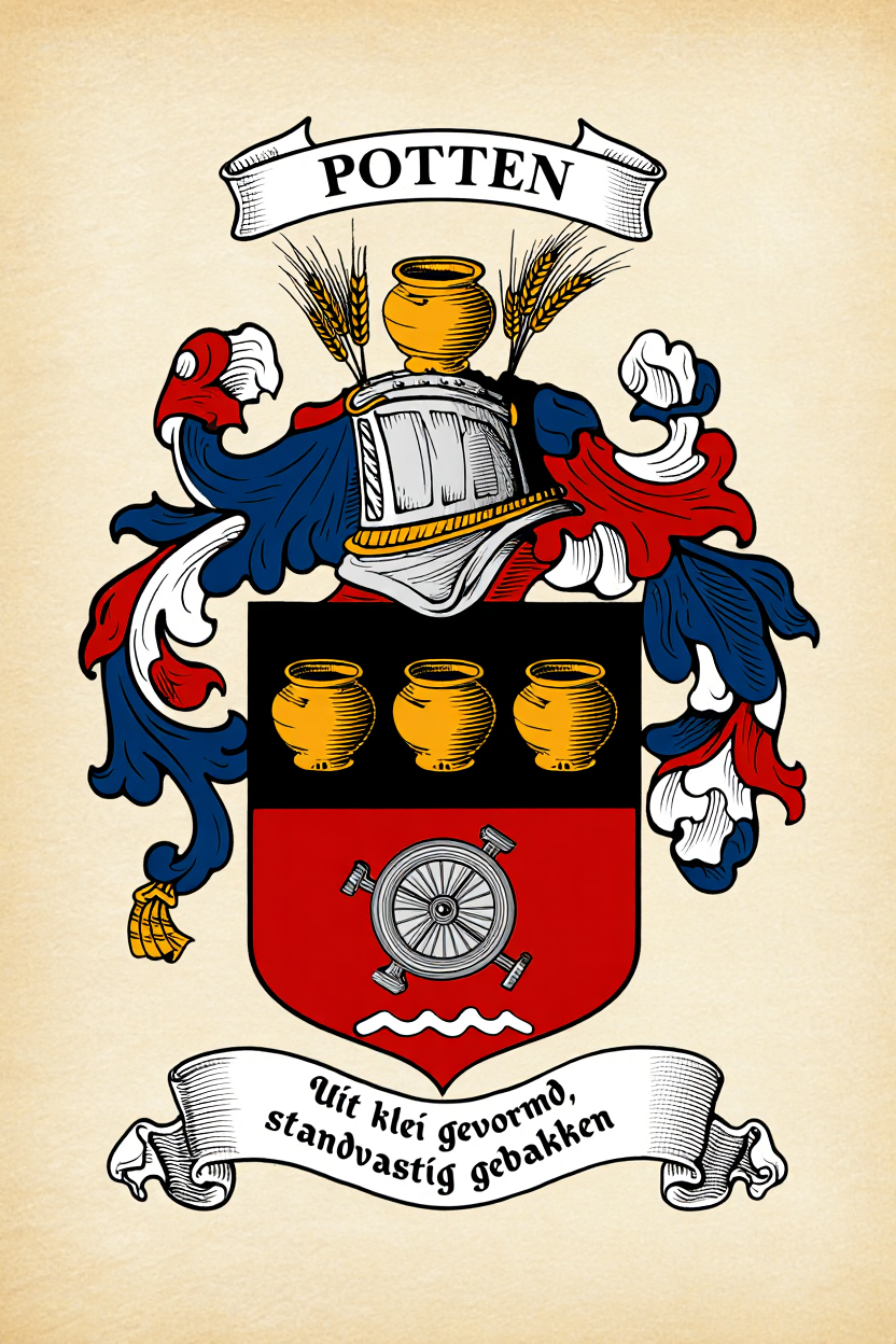 Familiewapen van de achternaam POTTEN (vergrendeld)