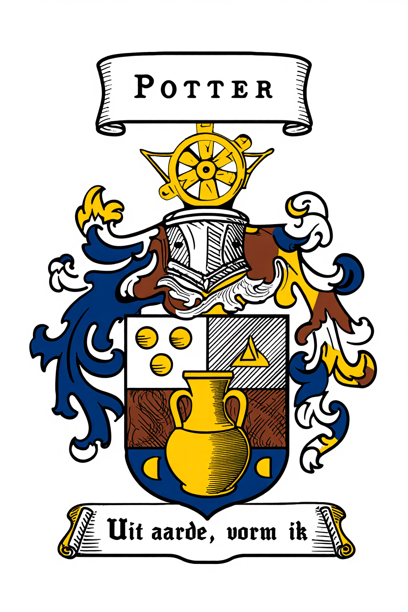 Familiewapen van de achternaam POTTER (vergrendeld)